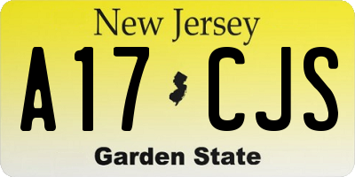 NJ license plate A17CJS