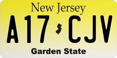 NJ license plate A17CJV
