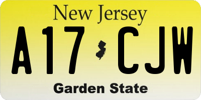 NJ license plate A17CJW
