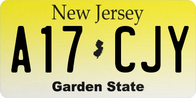 NJ license plate A17CJY