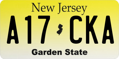 NJ license plate A17CKA