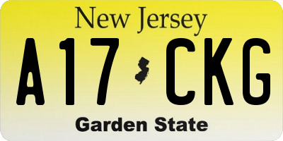 NJ license plate A17CKG