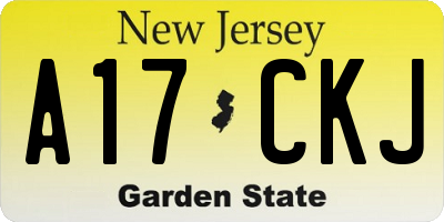 NJ license plate A17CKJ