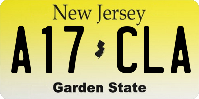 NJ license plate A17CLA