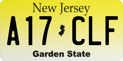NJ license plate A17CLF