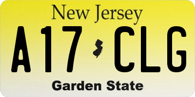 NJ license plate A17CLG
