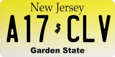NJ license plate A17CLV