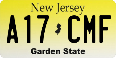 NJ license plate A17CMF