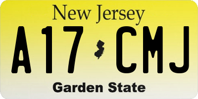 NJ license plate A17CMJ