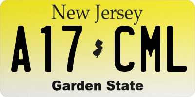 NJ license plate A17CML