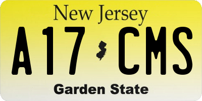 NJ license plate A17CMS