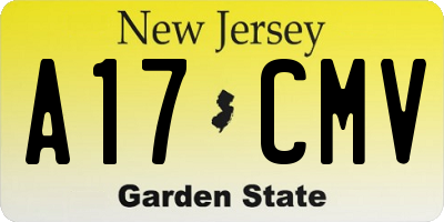 NJ license plate A17CMV