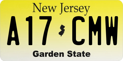 NJ license plate A17CMW