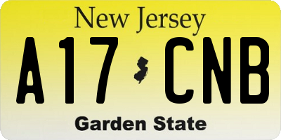 NJ license plate A17CNB