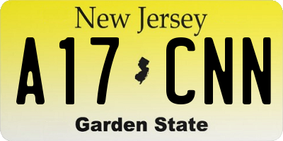 NJ license plate A17CNN