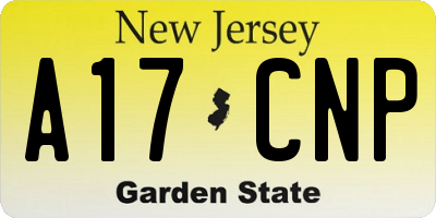 NJ license plate A17CNP
