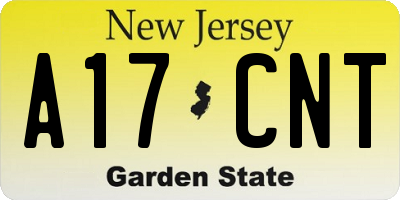NJ license plate A17CNT