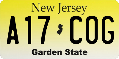 NJ license plate A17COG