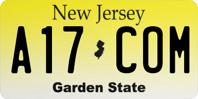 NJ license plate A17COM