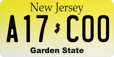 NJ license plate A17COO