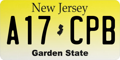 NJ license plate A17CPB