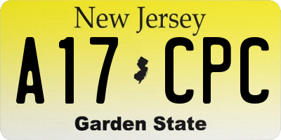 NJ license plate A17CPC