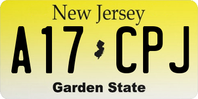 NJ license plate A17CPJ