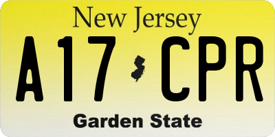 NJ license plate A17CPR