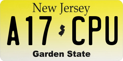 NJ license plate A17CPU