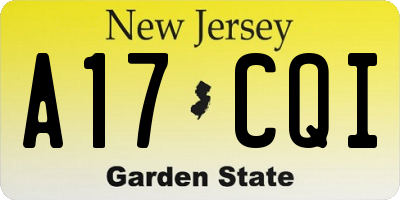 NJ license plate A17CQI
