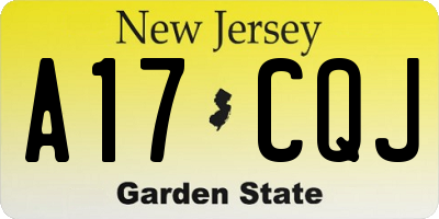 NJ license plate A17CQJ