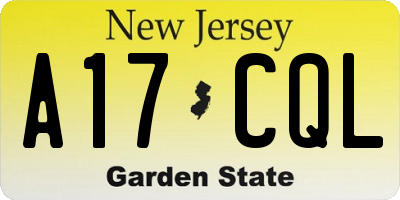 NJ license plate A17CQL