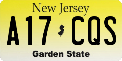 NJ license plate A17CQS