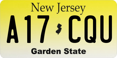 NJ license plate A17CQU
