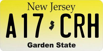 NJ license plate A17CRH