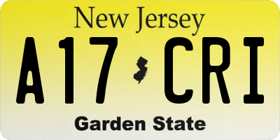 NJ license plate A17CRI