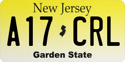 NJ license plate A17CRL