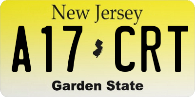 NJ license plate A17CRT