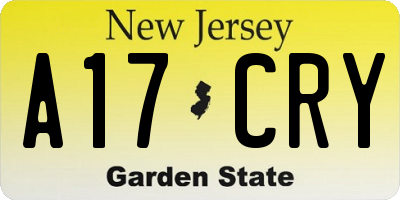 NJ license plate A17CRY