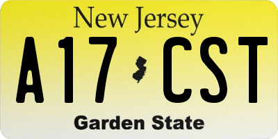 NJ license plate A17CST