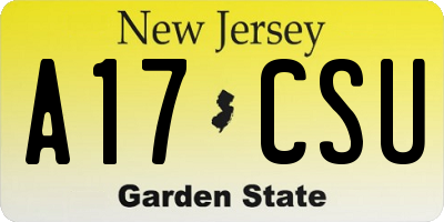 NJ license plate A17CSU