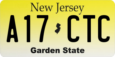 NJ license plate A17CTC