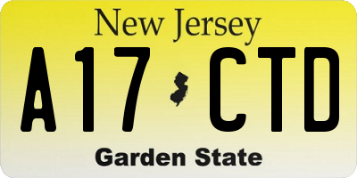 NJ license plate A17CTD