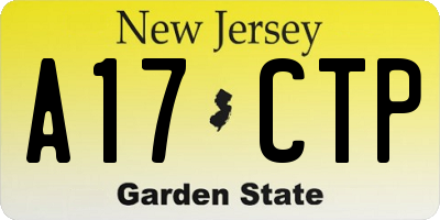 NJ license plate A17CTP