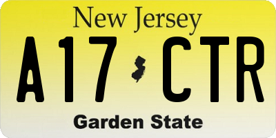 NJ license plate A17CTR