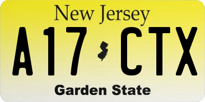 NJ license plate A17CTX
