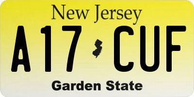 NJ license plate A17CUF