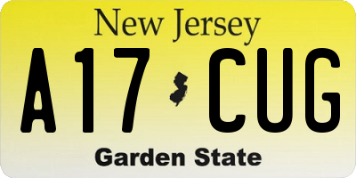 NJ license plate A17CUG