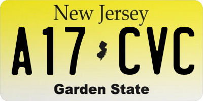 NJ license plate A17CVC