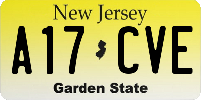 NJ license plate A17CVE